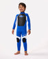 Rip curl groms omega 3/2 back zip steamer barn våtdräkt - blå